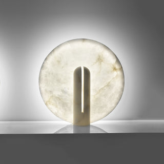 Alabaster Modern Disc Table Lamp