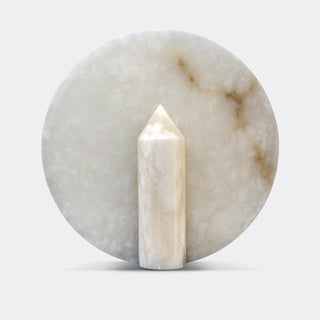 Alabaster Modern Disc Table Lamp