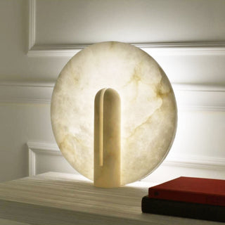 Alabaster Modern Disc Table Lamp