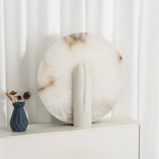 Alabaster Modern Disc Table Lamp