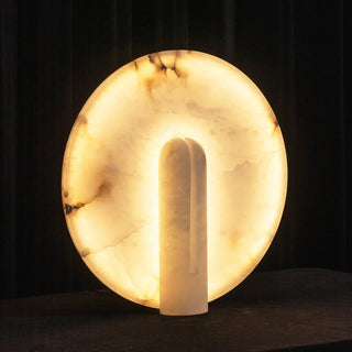 Alabaster Modern Disc Table Lamp