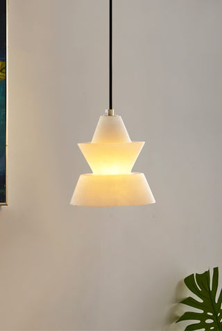 Alabaster Modern Hat Shape Pendant Light