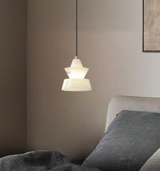 Alabaster Modern Hat Shape Pendant Light