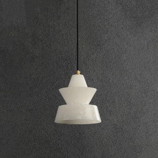 Alabaster Modern Hat Shape Pendant Light