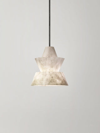 Alabaster Modern Hat Shape Pendant Light