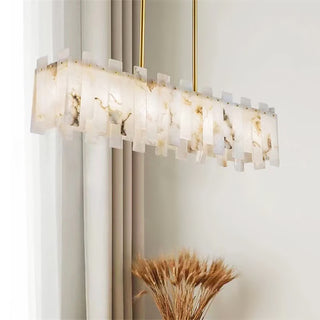 Alabaster Modern Rectangular Linear Chandelier