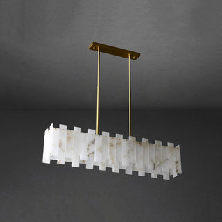 Alabaster Modern Rectangular Linear Chandelier