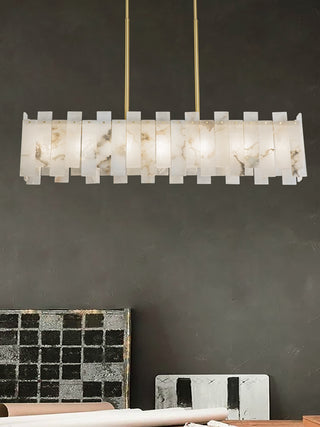 Alabaster Modern Rectangular Linear Chandelier