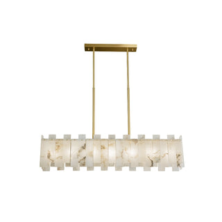 Alabaster Modern Rectangular Linear Chandelier