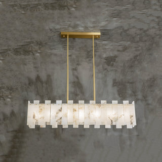 Alabaster Modern Rectangular Linear Chandelier