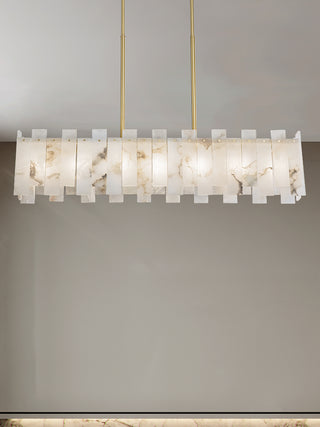 Alabaster Modern Rectangular Linear Chandelier