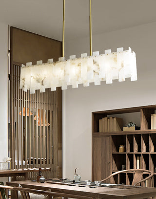 Alabaster Modern Rectangular Linear Chandelier