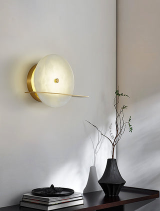 Alabaster Modern Round Wall Sconce