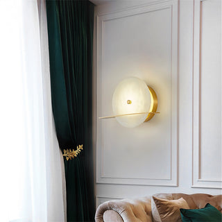 Alabaster Modern Round Wall Sconce