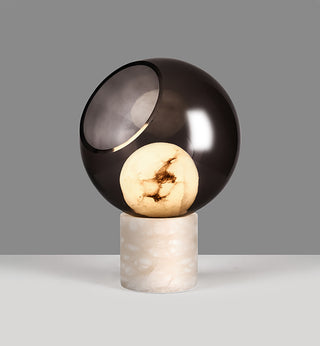 Alabaster Modern Smoked Glass Table Lamp