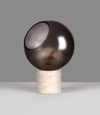 Alabaster Modern Smoked Glass Table Lamp