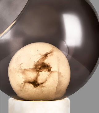 Alabaster Modern Smoked Glass Table Lamp