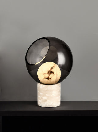 Alabaster Modern Smoked Glass Table Lamp