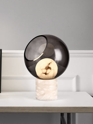 Alabaster Modern Smoked Glass Table Lamp