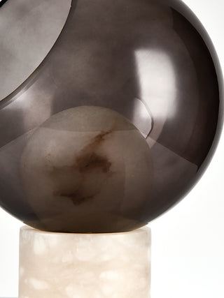 Alabaster Modern Smoked Glass Table Lamp