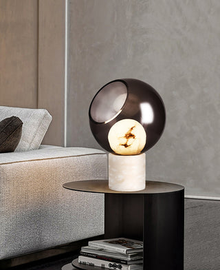 Alabaster Modern Smoked Glass Table Lamp