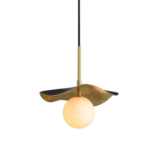 Alabaster Montera Brass Pendant Light