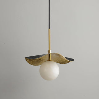 Alabaster Montera Brass Pendant Light