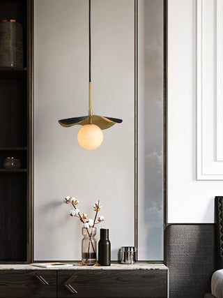 Alabaster Montera Brass Pendant Light