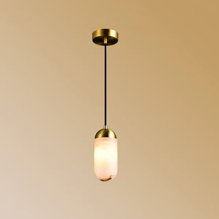 Alabaster Moonshade Copper Pendant Lamp