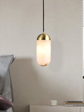 Alabaster Moonshade Copper Pendant Lamp