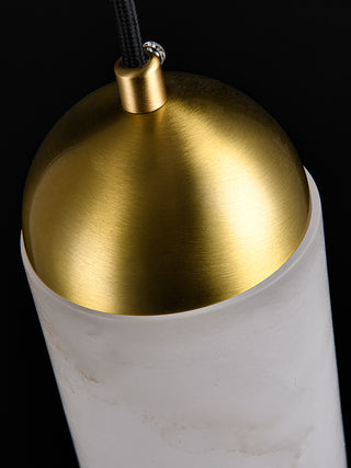 Alabaster Moonshade Copper Pendant Lamp