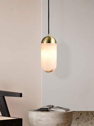 Alabaster Moonshade Copper Pendant Lamp