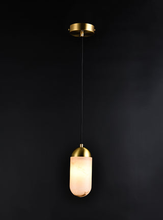 Alabaster Moonshade Copper Pendant Lamp