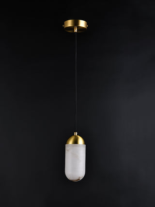 Alabaster Moonshade Copper Pendant Lamp