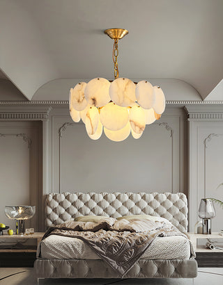 Alabaster Multi-Layer Brass Chandelier