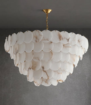 Alabaster Multi-Layer Brass Chandelier