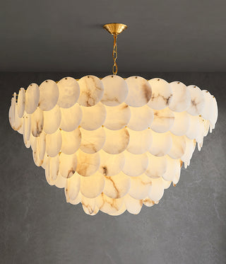 Alabaster Multi-Layer Brass Chandelier