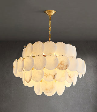 Alabaster Multi-Layer Brass Chandelier