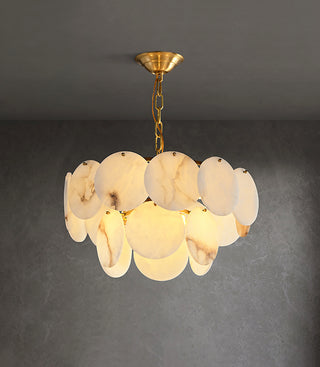 Alabaster Multi-Layer Brass Chandelier