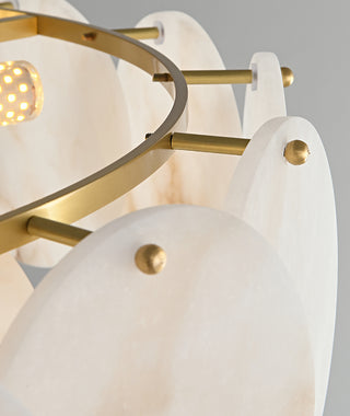 Alabaster Multi-Layer Brass Chandelier