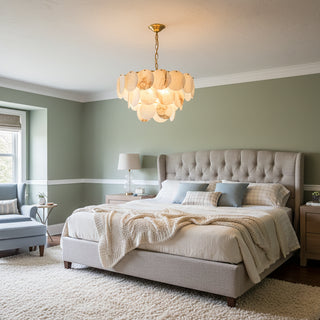 Alabaster Multi-Layer Brass Chandelier