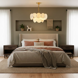 Alabaster Multi-Layer Brass Chandelier