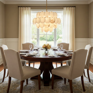 Alabaster Multi-Layer Brass Chandelier