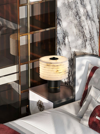 Alabaster Outela Brass Table Lamp