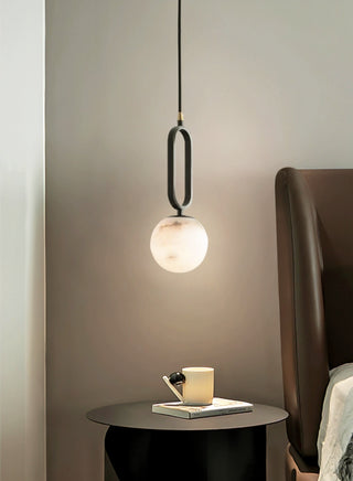 Alabaster Oval Ring Pendant Lamp