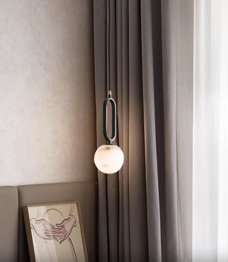 Alabaster Oval Ring Pendant Lamp