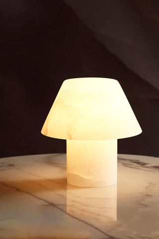 Alabaster Parachilna Petra Cylindrical Tapered Table Lamp