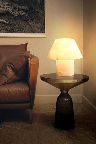 Alabaster Parachilna Petra Cylindrical Tapered Table Lamp