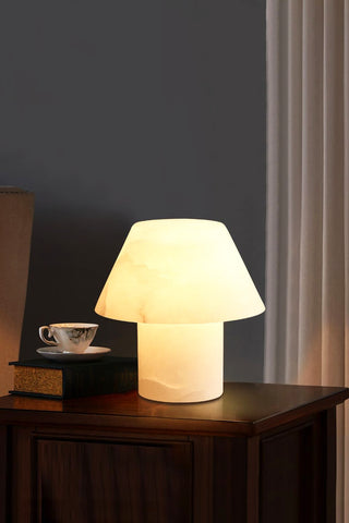 Alabaster Parachilna Petra Cylindrical Tapered Table Lamp