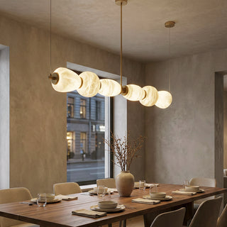 Alabaster Pebble Linear Chandelier